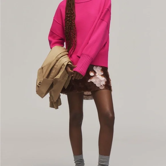 Maeve Brown Sequin Mini Skirt - Picture 6 of 10